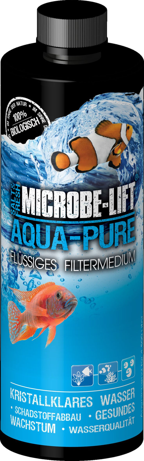 Aqua-Pure - flüssiges Filtermedium mit Bakterien (473 ml.) Microbe-Lift