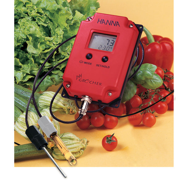 Monitor GroChek f. pH/°C mit Elektrode HI1293D, Sonde HI1294, 230V Hanna Instruments