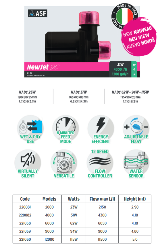 New-Jet DC 9000 (9.085l/h) Aquarium Systems