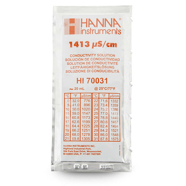 Leitfähigkeitslösung 1413 µS/cm, 25 Beutel à 20 ml Hanna Instruments