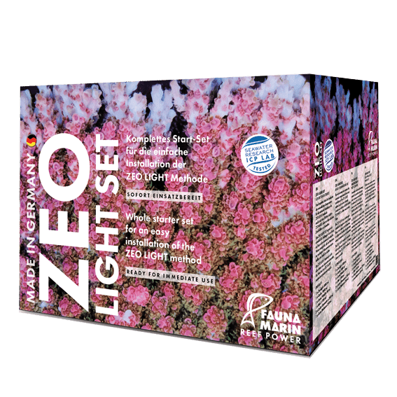 Zeo-Light Start Set  Enthält: 1 x Zeolight 1000 ml, 1 x CarbL 1000 ml, 1 x Reef Vitality 60 Kps, 1 x Ultramin S 100 ml, 3 x Color Elements a 250 ml Red Blue Green, 1x Coral Balance 250 ml Fauna Marin