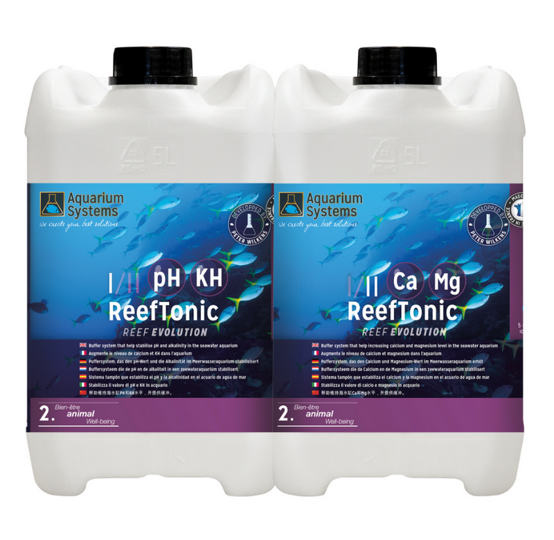 Reef Tonic 1 & 2, 2x5000ml - pH, kH and Ca Stabilizer Aquarium Systems
