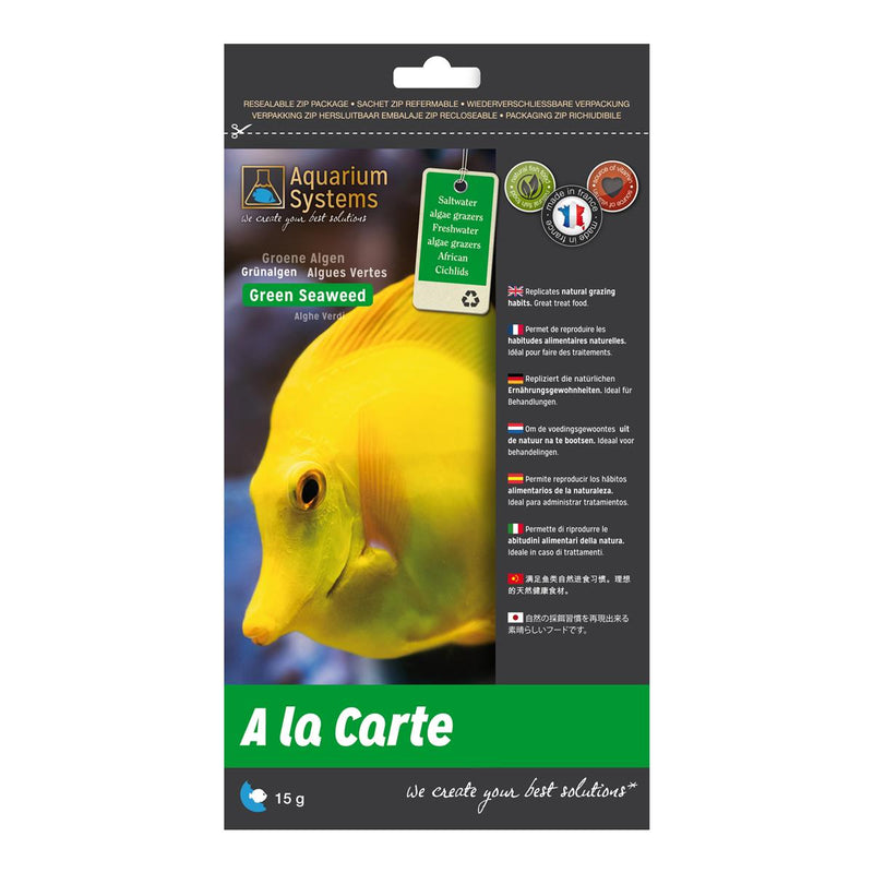 Fish Food A la Carte Green Seaweed 15g Aquarium Systems